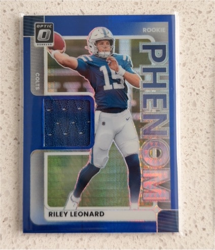 2025 Panini Donruss Optic #RPBH-RLD Riley Leonard Rookie Phenom Blue Hyper Patch — front