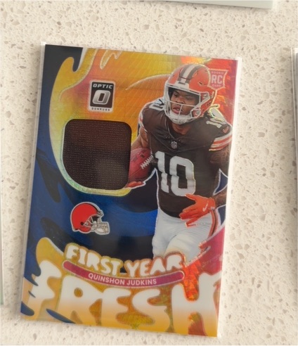 2025 Donruss Optic #FYFBH-QJS Quinshon Judkins First Year Fresh Patch RC — front