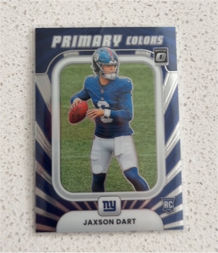2025 Panini Donruss Optic #2 Jaxson Dart Primary Colors Rookie New York Giants — front