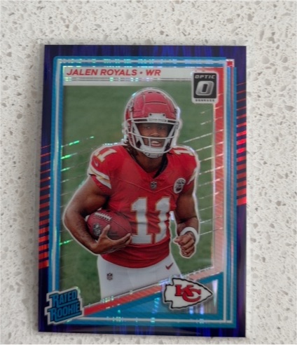 2025 Donruss Optic #251 Jalen Royals Purple Shock — front