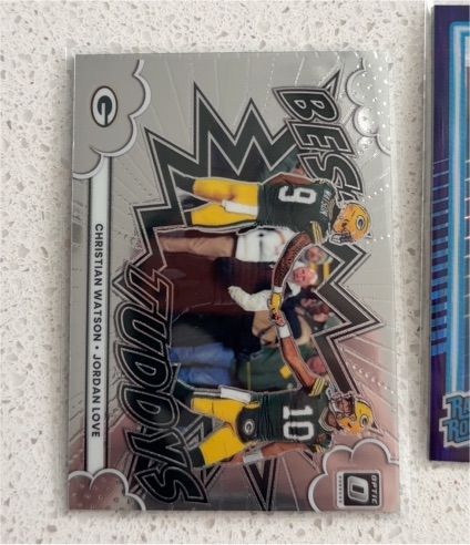 2024 Panini Donruss Optic #5 Christian Watson Jordan Love Best Tuddys — front