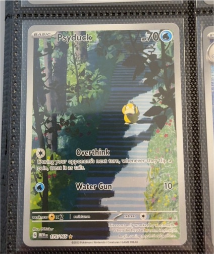 2023 Pokemon Scarlet & Violet 151 #175/165 Psyduck Illustration Rare Full Art Holo — front
