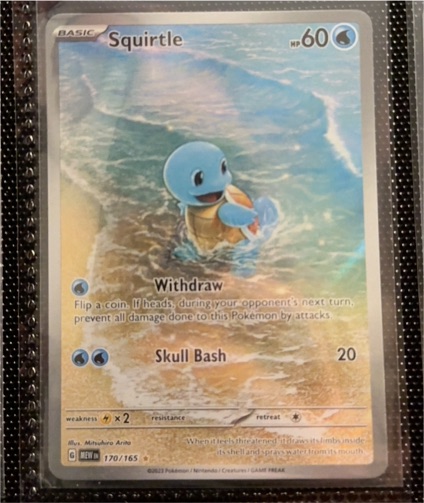 2023 Pokémon Scarlet & Violet 151 #170/165 Squirtle Illustration Rare — front