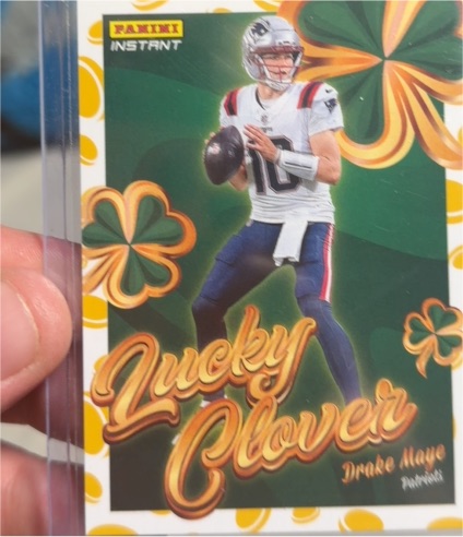 2025 Panini Instant Lucky Clover #3 Drake Maye — front