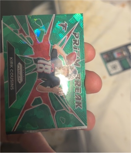 2024 Panini Prizm #7 Kirk Cousins Prizm Break Green Prizm — front