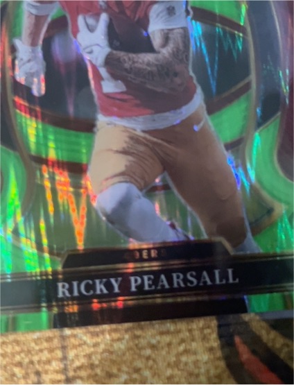 2025 Panini Select #16 Ricky Pearsall Concourse Green & Yellow Shock Prizm — front