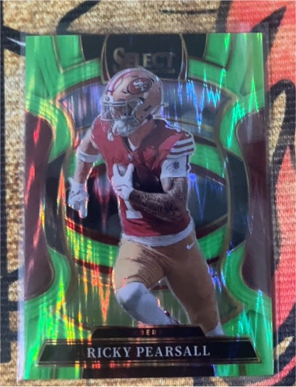 2025 Panini Select #16 Ricky Pearsall Concourse Green & Yellow Shock Prizm — front