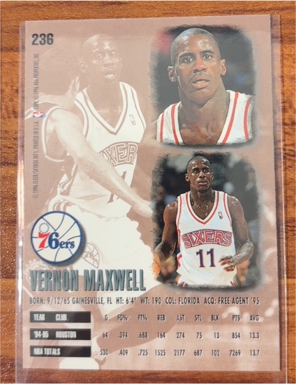 1994 Fleer #236 Vernon Maxwell — front