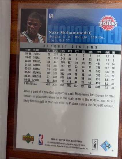 2006-07 Upper Deck #174 Nazr Mohammed — front