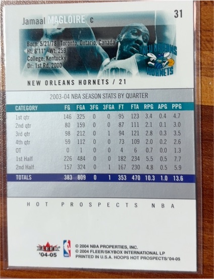 2004-05 Fleer Hoops Hot Prospects #31 Jamaal Magloire — front