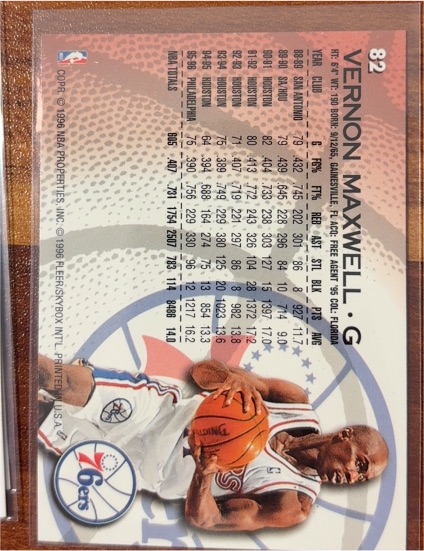 1996 Fleer #82 Vernon Maxwell — front