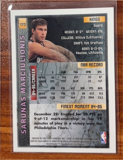 1995-96 Fleer #250 Sarunas Marciulionis — front