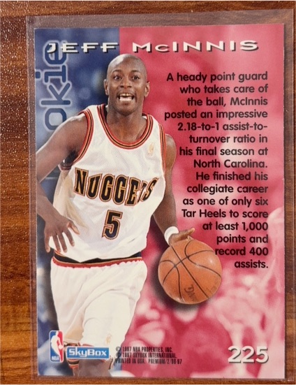 1996-97 SkyBox Premium #225 Jeff McInnis — front