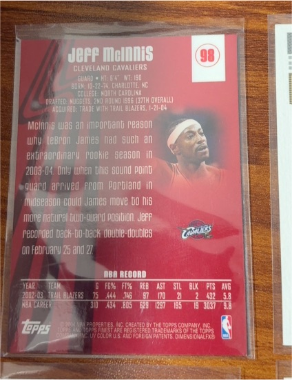 2003-04 Topps Finest #98 Jeff McInnis — front