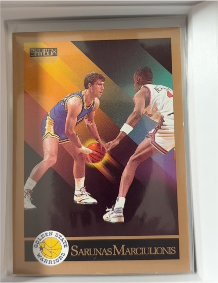1990-91 Skybox #97 Sarunas Marciulionis — front