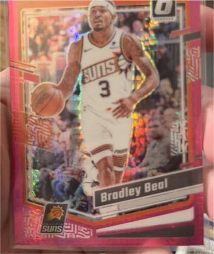 2023-24 Panini Donruss Optic #131 Bradley Beal Pink Hyper Prizm Phoenix Suns — front