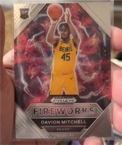 2021 Panini Prizm Draft Picks Fireworks #11 Davion Mitchell Rookie — front