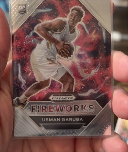 2021-22 Panini Prizm Draft Picks #14 Usman Garuba Fireworks Rookie — front