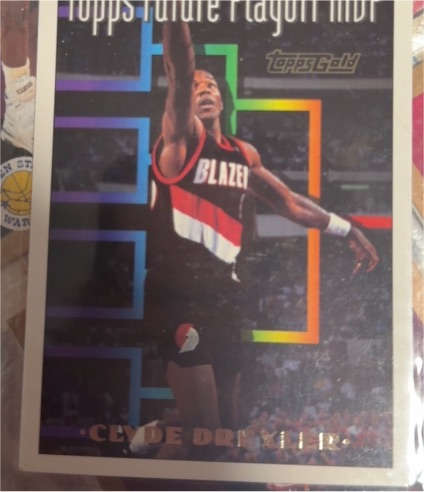 1993-94 Topps Gold #206 Clyde Drexler Future Playoff MVP Portland Trail Blazers — front