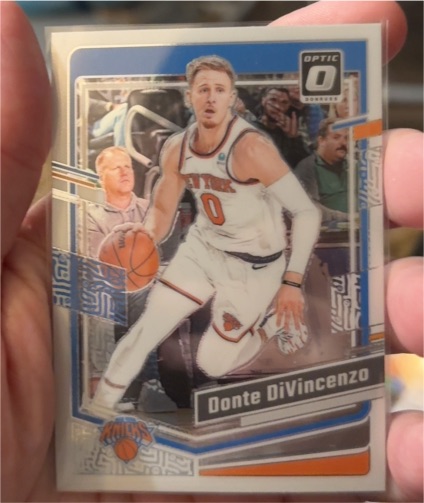2023-24 Donruss Optic #196 Donte DiVincenzo Silver Holo Prizm Knicks — front