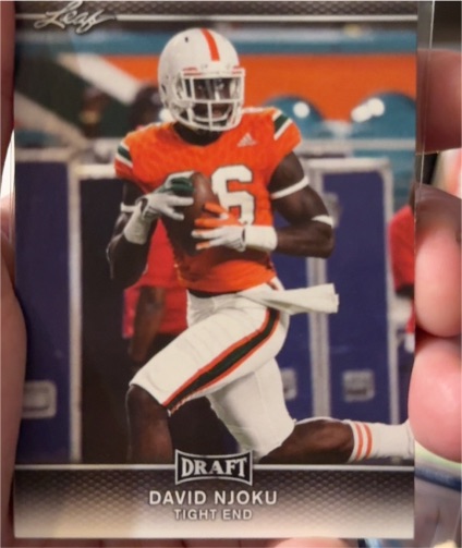 2017 Leaf Draft #21 David Njoku — front