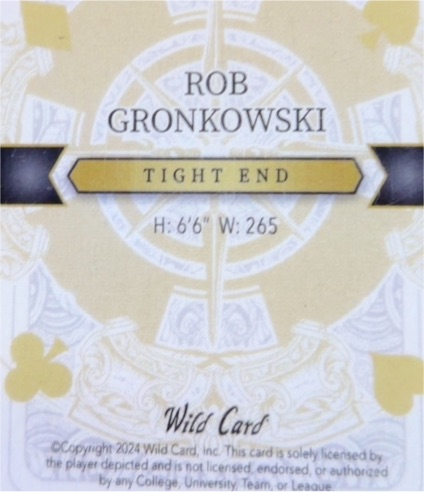 2024 Wild Card 5 Card Draw Stacked Deck Rob Gronkowski Tight End — front