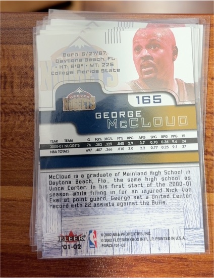 2001-02 Fleer Force #165 George McCloud — front