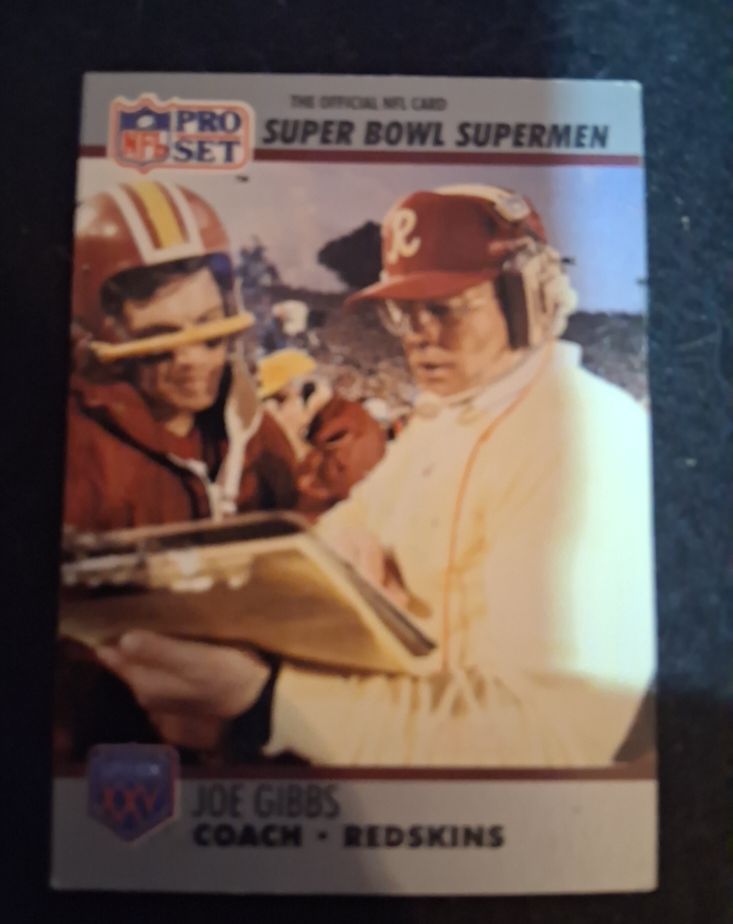 1990 Pro Set Super Bowl Supermen #26 Joe Gibbs — front