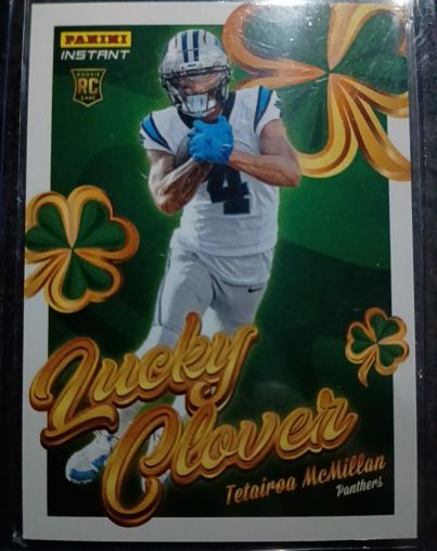 2025 Panini Instant #17 Tetairoa McMillan Lucky Clover — front