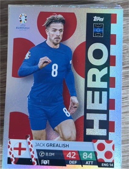 2024 Topps Match Attax UEFA Euro #ENG14 Jack Grealish Hero — front