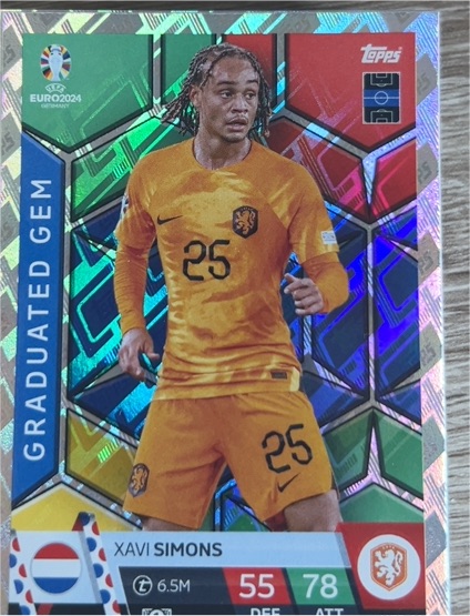 2024 Topps UEFA Euro 2024 Match Attax #NED11 Xavi Simons Graduated Gem — front