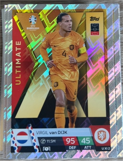 2024 Topps Match Attax UEFA Euro #UXI2 Virgil van Dijk — front