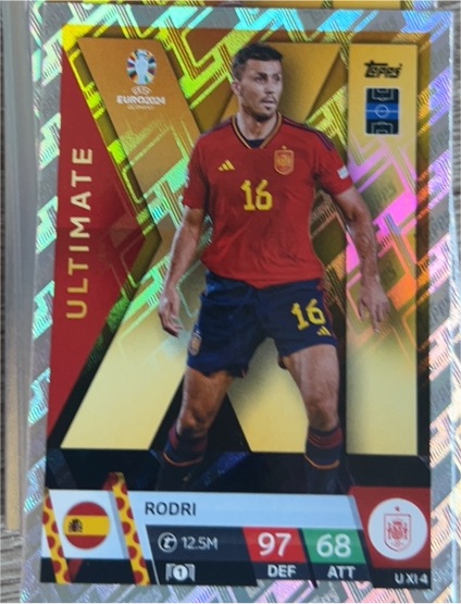 2024 Topps Match Attax EURO #U XI 4 Rodri Ultimate XI — front