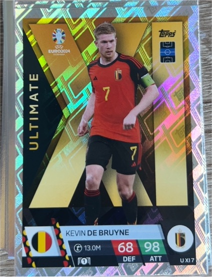 2024 Topps UEFA Euro Match Attax Ultimate XI #UXI7 Kevin De Bruyne — front