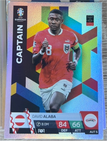 2024 Topps Match Attax UEFA Euro Austria Captain David Alaba #AUT5 — front