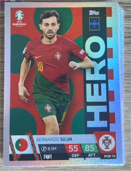 2024 Topps Euro 2024 Hero Foil Parallel #POR13 Bernardo Silva — front