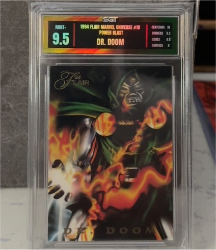 1994 Flair Marvel Universe #18 Dr. Doom Power Blast — front