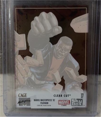 2024 Marvel Masterpieces '92 Platinum Clear Cut #17 Luke Cage — front