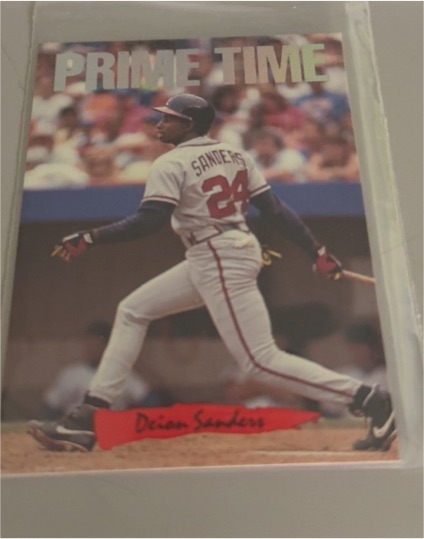 1993 Leaf Triple Play #8 Deion Sanders Prime Time — front