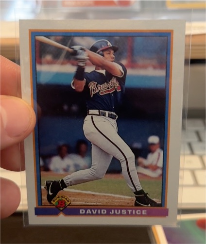 1991 Bowman #574 David Justice — front