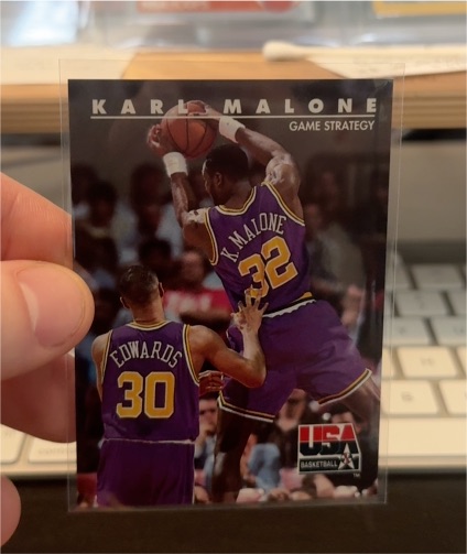 1992 SkyBox USA Basketball #48 Karl Malone Game Strategy — front