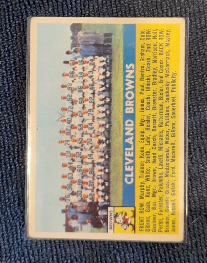 1956 Topps #45 Cleveland Browns Team Card — front