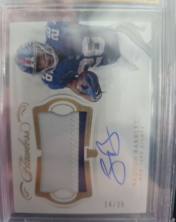 2018 Panini Flawless Rookie Patch Autograph #RP-SB Saquon Barkley — front
