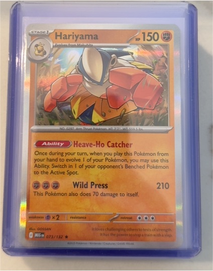 2023 Pokemon 073/132 Hariyama ME01 Mega Evolution Holo Rare — front