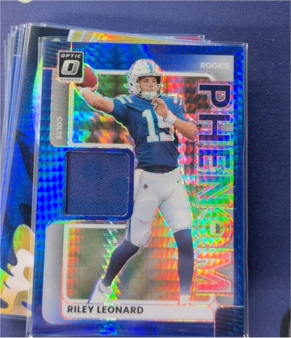 2025 Panini Donruss Optic #RPBH-RLD Riley Leonard Rookie Phenom Blue Hyper Patch — front