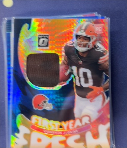 2025 Donruss Optic #FYFBH-QJS Quinshon Judkins First Year Fresh Patch RC — front