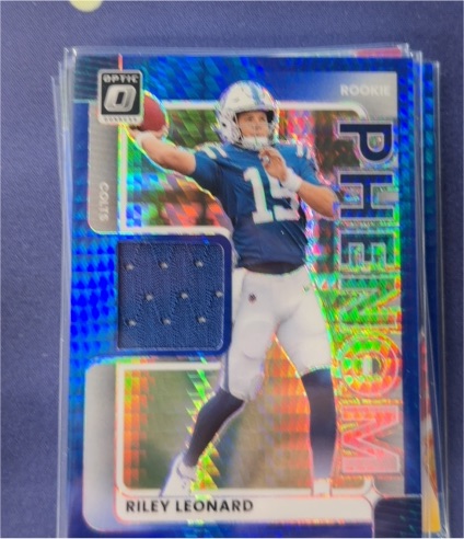 2025 Panini Donruss Optic #RPBH-RLD Riley Leonard Rookie Phenoms Blue Hyper Patch — front
