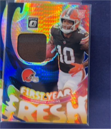 2025 Donruss Optic #FYFBH-QJS Quinshon Judkins First Year Fresh Patch — front