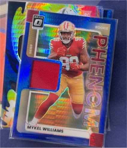 2025 Donruss Optic #RPBH-MWS Mykel Williams Rookie Phenom Blue Hyper — front