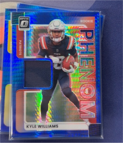 2025 Donruss Optic #RPBH-KWS Kyle Williams Rookie Phenom Blue Hyper Prizm Patch — front